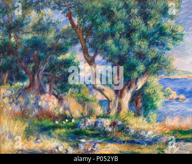 Landscape on the Coast near Menton, Pierre-Auguste Renoir, 1883, Museum of Fine Arts, Boston, Mass, USA, North America
