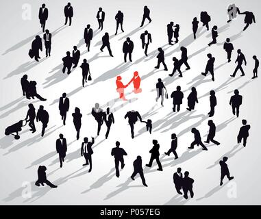 Crowd on a place in the city Stock Vector
