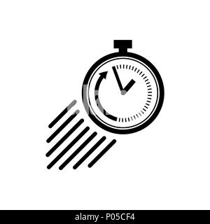 Stopwatch icon in flat style. Symbol of speed Stock Vector