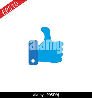 Vector like icon. Blue icon pictogram. Modern flat design vector illustration, quality concept for web banners, web and mobile applications, infographics. Vector icon isolated on white background Stock Vector