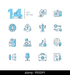CEO - set of line design style icons Stock Vector