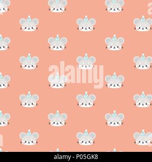 Cute mouse pattern vector illustration. Stock Vector