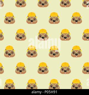 Cute mole vector seamless pattern illustration. Stock Vector