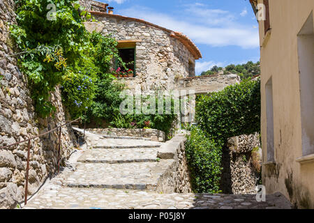 Little village of Eus, one of the most beautiful villages of France Stock Photo