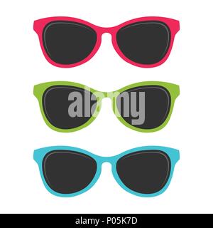 Cool Summer Colored Sunglasses Vector Symbol Graphic Logo Design Stock Vector