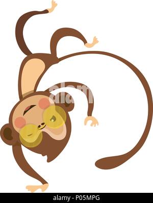 Cute monkey cartoon. Stock Vector