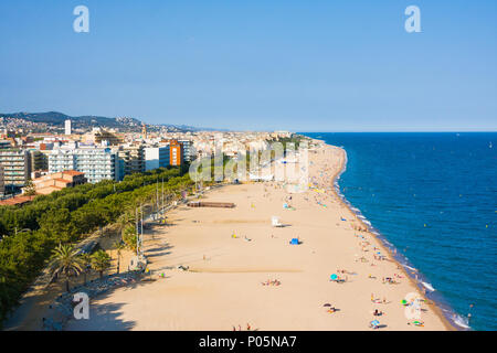 Beaches, coast in Calella. Catalonia. Spain Stock Photo