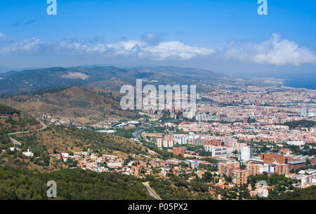 Panoramic view of Barcelona from Tibidabo, Spain Stock Photo