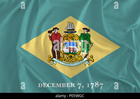 Flag of Delaware Background, The First State Stock Photo