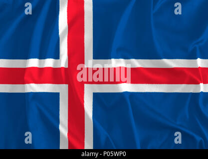 Old flag of Iceland waving Stock Photo - Alamy