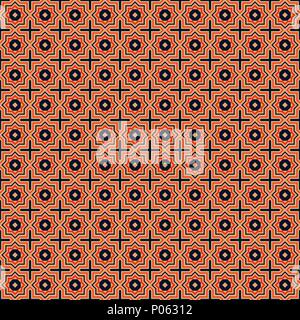 Oriental pattern seamless vector tiny shape line style. Stock Vector