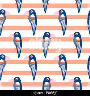 Parrot pattern seamless bird vector. Stock Vector