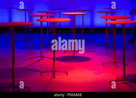 Wreschen, Poland, standing tables at the opening ceremony of the factory of Volkswagen Commercial Vehicles Stock Photo