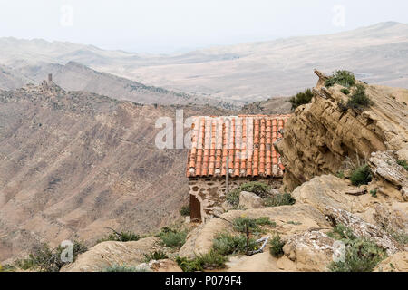 The David Gareja is a rock hewn Georgian Orthodox monastery complex located in the Kakheti region of Eastern Georgia. The complex includes hundreds of Stock Photo