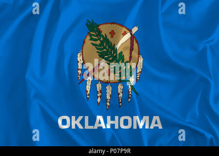 Flag of Oklahoma Background, Sooner State, Native America Stock Photo