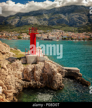 Town of Makarska on the Dalmatian coast, Croatia. Stock Photo