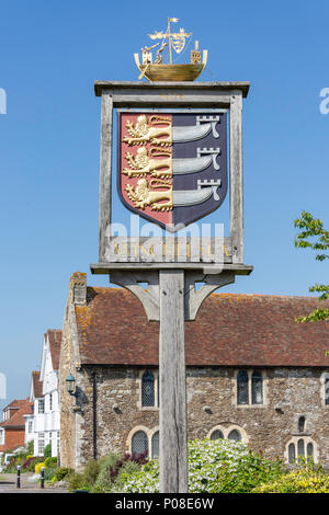 Town sign, German Street, Winchelsea, East Sussex, England, United Kingdom Stock Photo