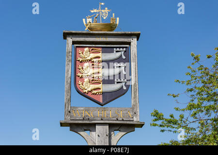 Town sign, German Street, Winchelsea, East Sussex, England, United Kingdom Stock Photo