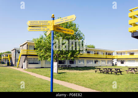 Holiday apartments at Pontins Camber Sands Holiday Park, Camber, East Sussex, England, United Kingdom Stock Photo