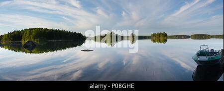 Cloud reflections. Lake Kukkia, Luopioinen, Finland.