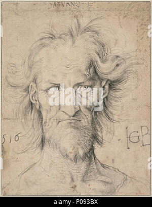 274 Albrecht Dürer - Head of a Bearded Old Man (&quot;Saturn&quot;), 1516 - Google Art Project Stock Photo