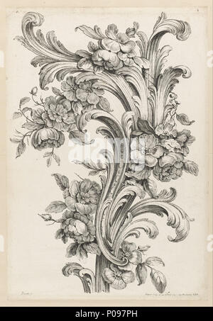 . Floral and Acanthus Leaf Design . 1740 278 Alexis Peyrotte - Floral and Acanthus Leaf Design - Google Art Project Stock Photo