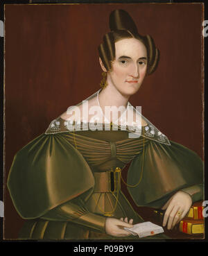 . Jeannette Woolley, later Mrs. John Vincent Storm . ca. 1838 284 Ammi Phillips - Jeannette Woolley, later Mrs. John Vincent Storm - Google Art Project Stock Photo