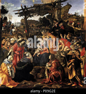 . The Adoration of the Magi . 1496 268 Adorazione dei magi, filippino lippi Stock Photo