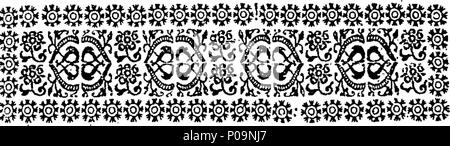 . English: Fleuron from book: All the histories and novels written by the late ingenious Mrs. Behn, intire in one volume. Viz. I. The History of Oroonoko; Or, the Royal-Slave. Written by the Command of King Charles the Second. II. The Fair Jilt; Or, Prince Tarquin. III. Agnes de Castro; Or, the Force of generous Love. IV. The Lover's Watch; Or, the Art of making Love: Being Rules for Courtship for every Hour of the Day and Night. V. The Ladies Looking-Glass to Dress themselves by; Or, the whole Art of Charming all Mankind. VI. The Lucky Mistake. Vii. Memoirs of the Court of the King of Bantam. Stock Photo