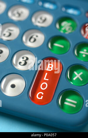 the word blog on the red button - closeup Stock Photo