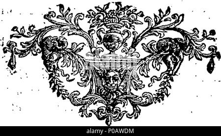 . English: Fleuron from book: A rational illustration of the Book of Common Prayer, and administration of the sacraments, and other rites and ceremonies of the Church, according to the use of the Church of England. Wherein Liturgies in general are proved lawful and necessary, and an Historical Account is given of our own: The several Tables, Rules, and Kalendar are consider'd, and the seeming Differences reconcil'd: All the Rubricks, Prayers, Rites, and Ceremonies are explained, and compared with the Liturgies of the Primitive Church: The Exact Method and Harmony of every Office is shew'd, and Stock Photo