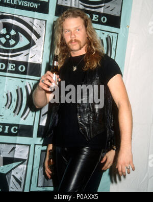 UNIVERSAL CITY, CA - SEPTEMBER 05: Singer James Hetfield of Metallica attends the Eighth Annual MTV Video Music Awards on September 5, 1991 at Universal Amphitheatre in Universal City, California. Photo by Barry King/Alamy Stock Photo Stock Photo