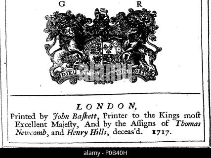 . English: Fleuron from book: An Act for the kings most gracious, general, and free pardon. 300 An Act for the kings most gracious, general, and free pardon. Fleuron N052347-1 Stock Photo