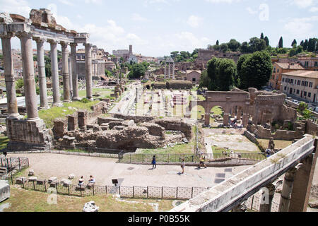 Rome, Italy. 08th June, 2018. Artistic installation 'Help the Ocean' created by the Italian artist Maria Cristina Finucci positioned on the remains of the Basilica Giulia in the Roman Forum Credit: Matteo Nardone/Pacific Press/Alamy Live News Stock Photo