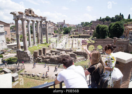 Rome, Italy. 08th June, 2018. Artistic installation 'Help the Ocean' created by the Italian artist Maria Cristina Finucci positioned on the remains of the Basilica Giulia in the Roman Forum Credit: Matteo Nardone/Pacific Press/Alamy Live News Stock Photo