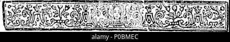 . English: Fleuron from book: A seasonable caveat against popery: or, an essay on the merchandise of Slaves and Souls of Men; Revelations XVIII. 13. With an application thereof to the church of Rome. By a gentleman. 186 A seasonable caveat against popery- or, an essay on the merchandise of Slaves and Souls of Men; Revelations XVIII Fleuron T059160-6 Stock Photo