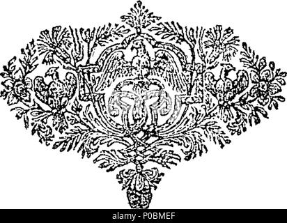 . English: Fleuron from book: A seasonable caveat against popery: or, an essay on the merchandise of Slaves and Souls of Men; Revelations XVIII. 13. With an application thereof to the church of Rome. By a gentleman. 186 A seasonable caveat against popery- or, an essay on the merchandise of Slaves and Souls of Men; Revelations XVIII Fleuron T059160-2 Stock Photo