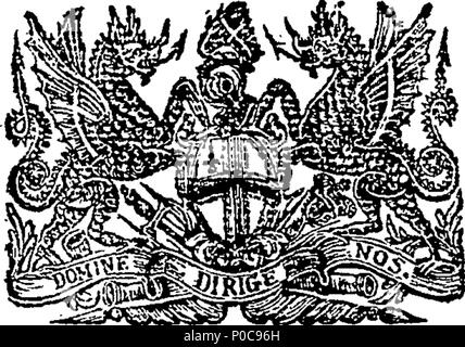 . English: Fleuron from book: A report and survey of the canal, Proposed to be made on one level, from Waltham-Abbey to Moorfields. Also a report and survey, of a line, Which may be continued from Marybone to the said proposed canal, In Case any suture Design of Navigation to that Place, or the North Side of London, From the Rivers Thames or Coln, should ever take Place. By Robert Whitworth. To which is subjoin'd, An address to the Right Honourable the Lord-Mayor, and the Worshipful the Aldermen and Common-Council, of the City of London, on the Importance and great Utility of canals in General Stock Photo