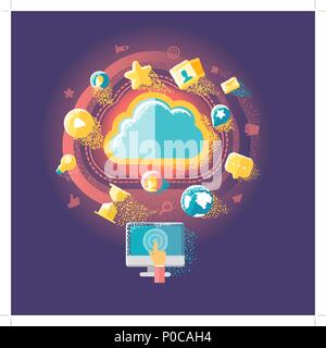 Cloud Technologies And Internet Stock Vector