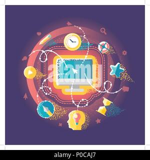 Creative Work On The Computer Stock Vector