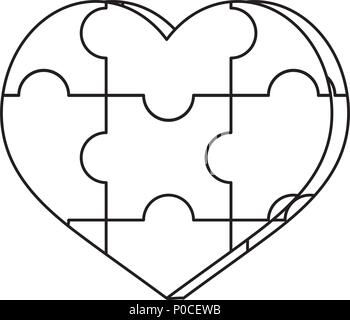 Heart Puzzle Pieces Template