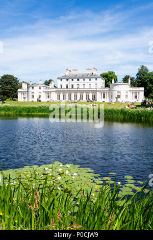 Frogmore House and Gardens across Frogmore Lake, Home Park, Windsor, Berkshire, England, United Kingdom Stock Photo