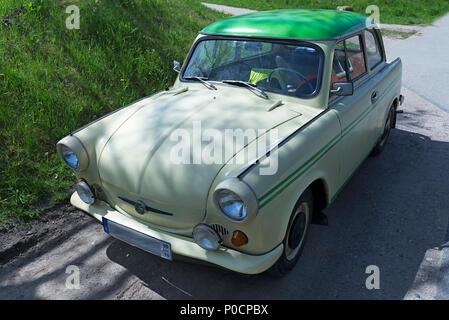 Trabant, oldtimer, car brand of the former GDR, Mecklenburg-Western Pomerania, Germany Stock Photo