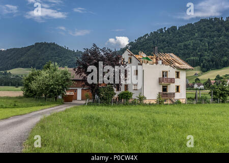 House to be demolished, Blatten, Malters, Lucerne, Switzerland Stock Photo