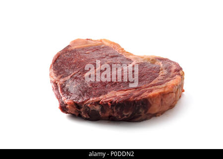 Marbling ribeye steak isolated Stock Photo