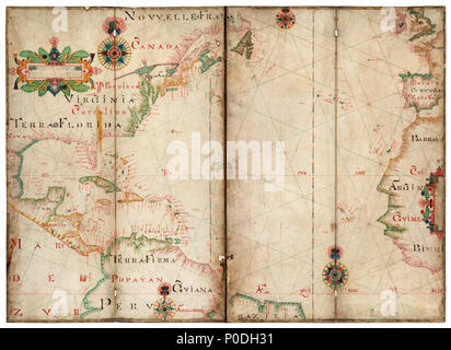 Map of the North Atlantic Ocean, 1674.