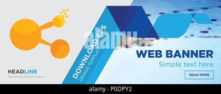 bitconnect concept horizontal webpage banner template design on abstract background with flat modern isolated vector icon and geometric shapes. Stock Vector