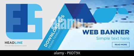 ffs concept horizontal webpage banner template design on abstract background with flat modern isolated vector icon and geometric shapes. Stock Vector