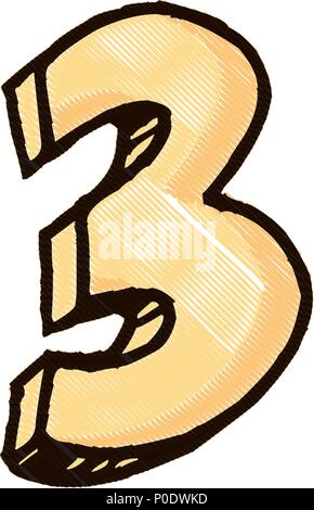 colorful number three icon over white background, vector illustration ...