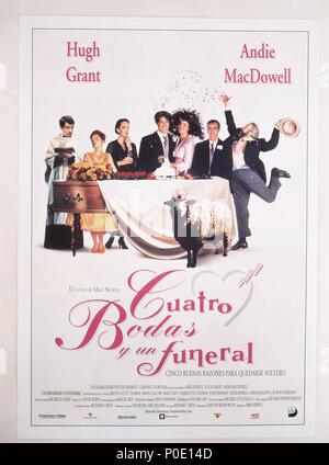 Original Film Title: FOUR WEDDINGS AND A FUNERAL.  English Title: FOUR WEDDINGS AND A FUNERAL.  Film Director: MIKE NEWELL.  Year: 1994. Credit: GRAMERCY PICTURES / Album Stock Photo